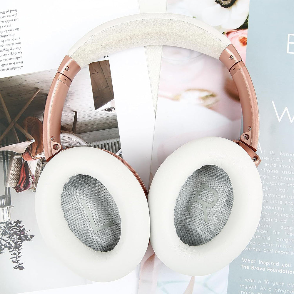 Pair of Replacement Ear Pads for Bose QC45 Headphone Ear Cushions White