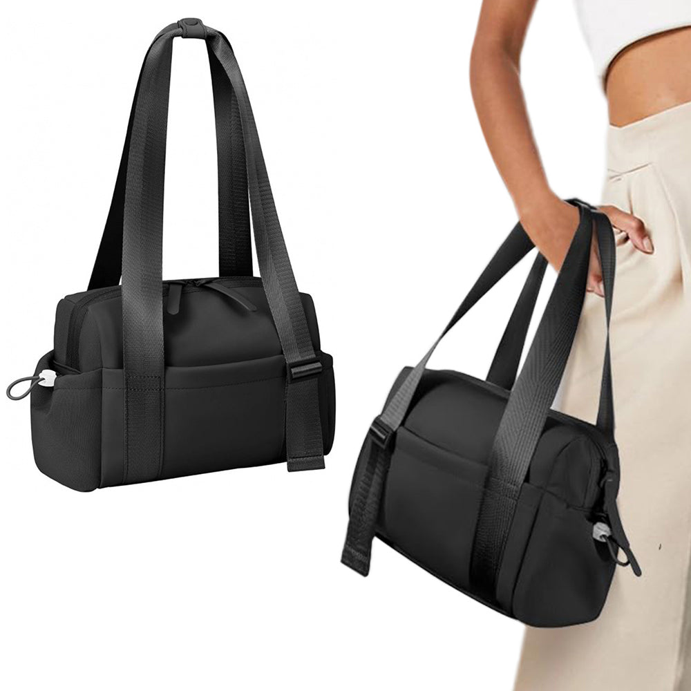Mini Gym Bag for Women Girls Small Gym Tote Bag with Wet Compartment Workout Sport Shoulder Bag Black