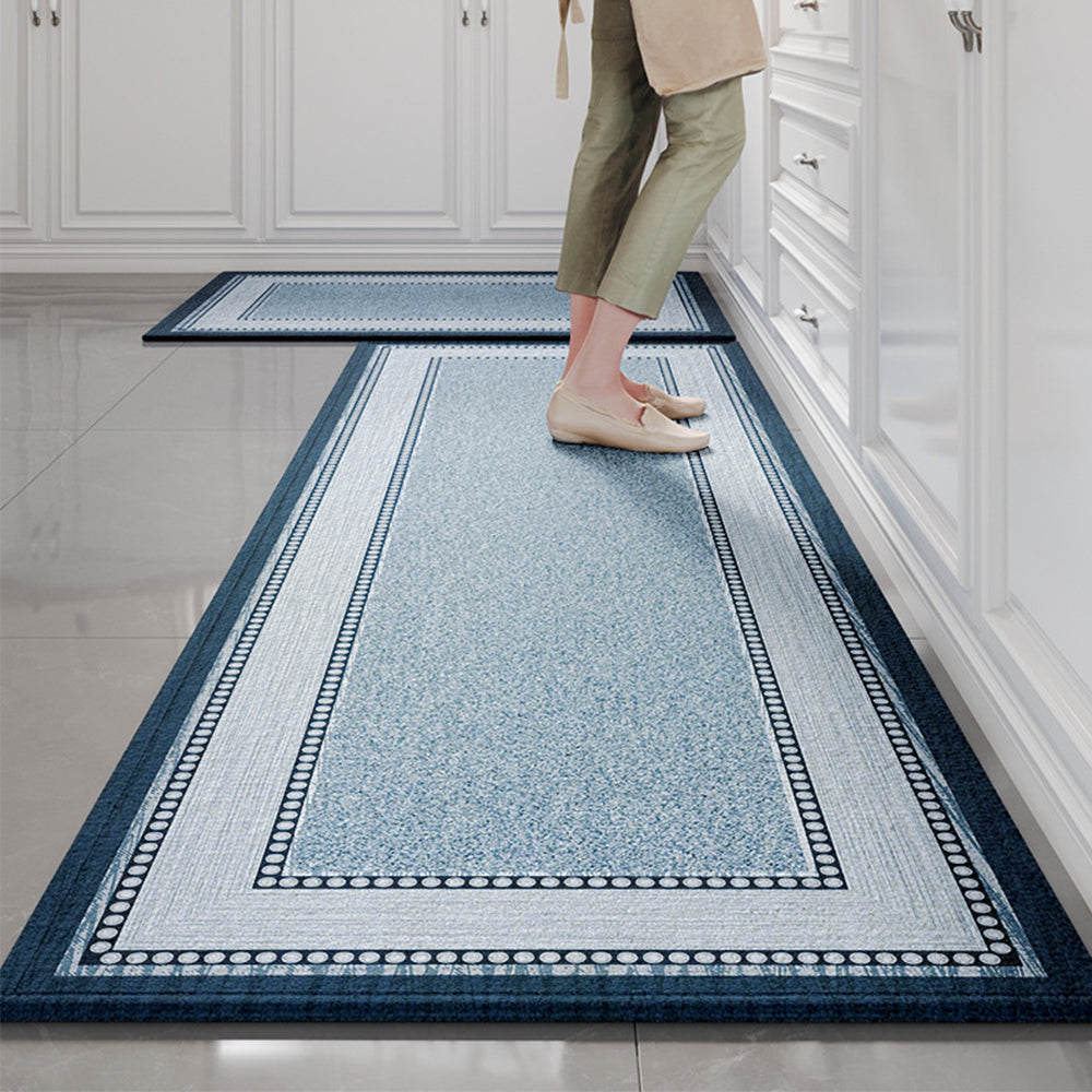 Rubber Backing Kitchen Mat Quick Obsorbed Floor Mat Home Decor Blue