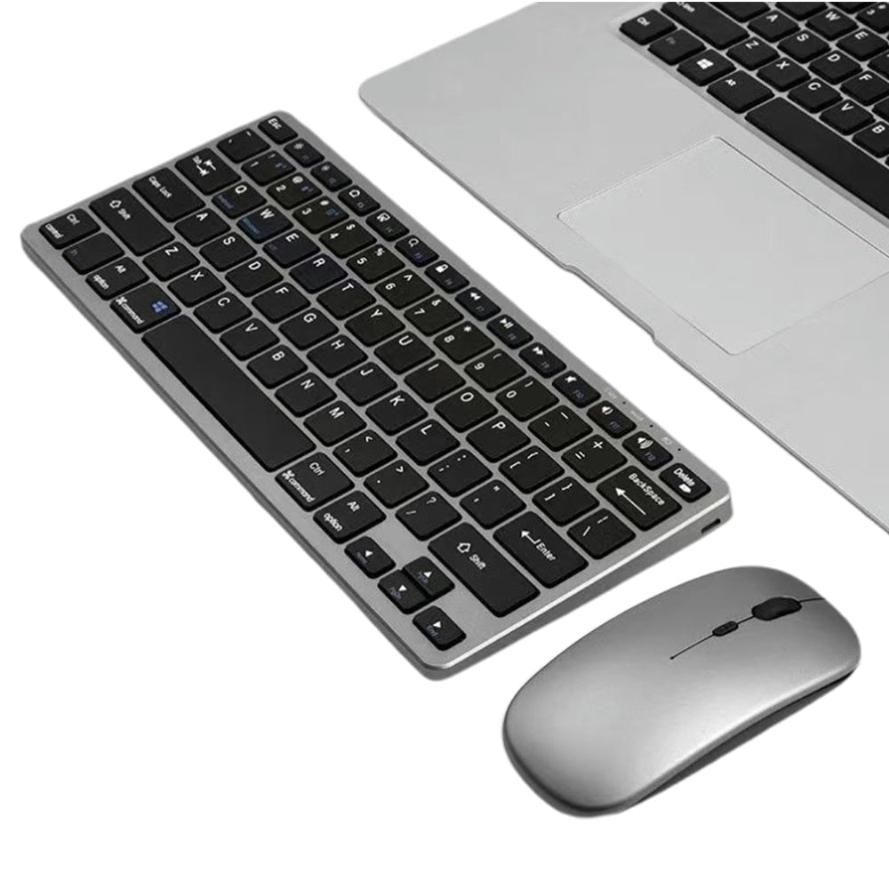 Slim Rechargeable Bluetooth Wireless Keyboard and Mouse Set Triple Mode Low Noise Portable for Multi-Device Use