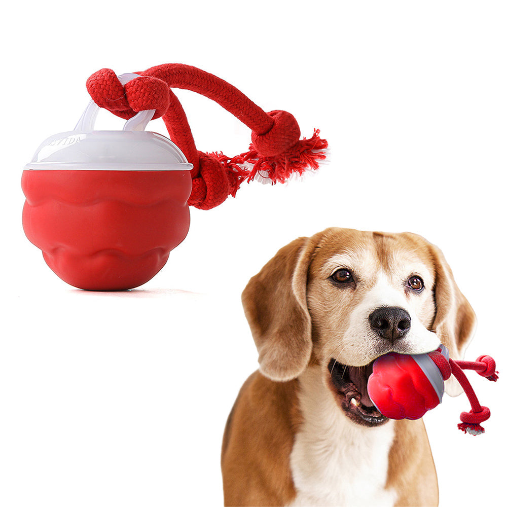 3-Mode Pet Interactive Toys Squeaky Auto Rolling Ball Dog Toy Red