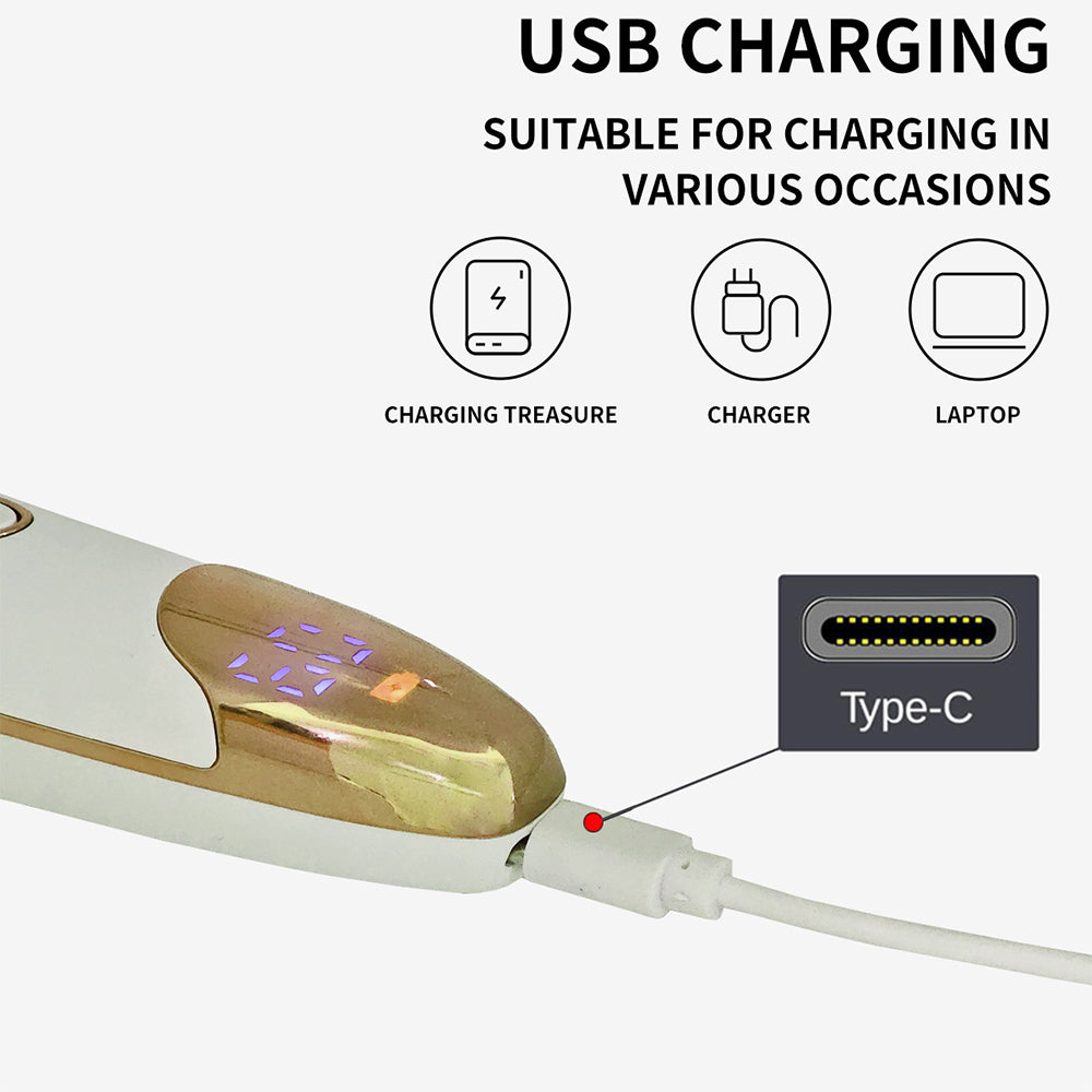 5 in 1 Rechargeable Electric Shaver with LED Display Hair Trimmer for Women Gold