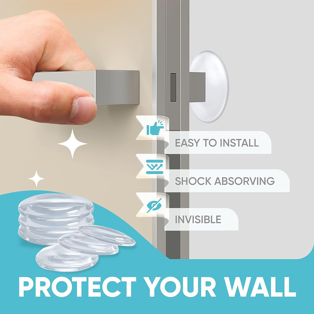 6Pcs Clear PVC Door Bumpers Reusable Adhesive Pads for Noise Reduction Wall Protection