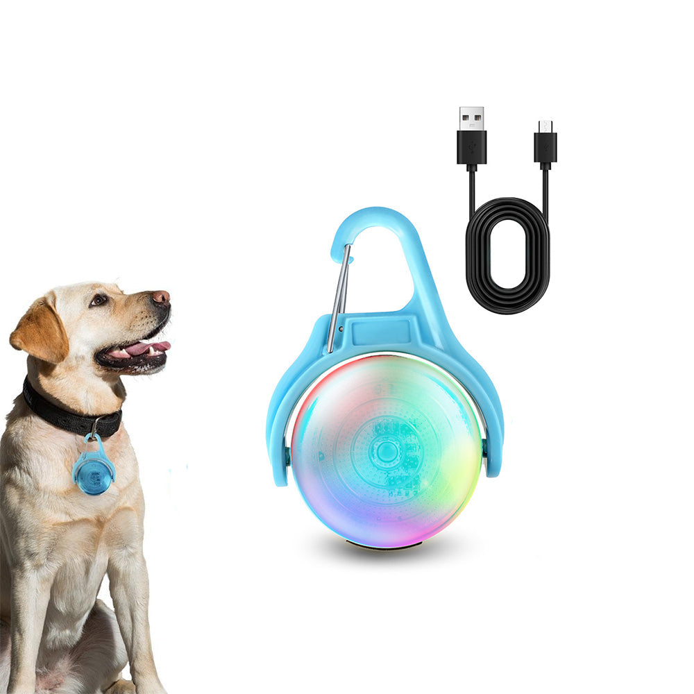 4-Mode Dog Collar Light for Night Walking Rechargeable Pet Collar LED Light Blue