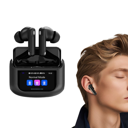 Wireless Bluetooth Earbuds with Touch Control Color Screen Case