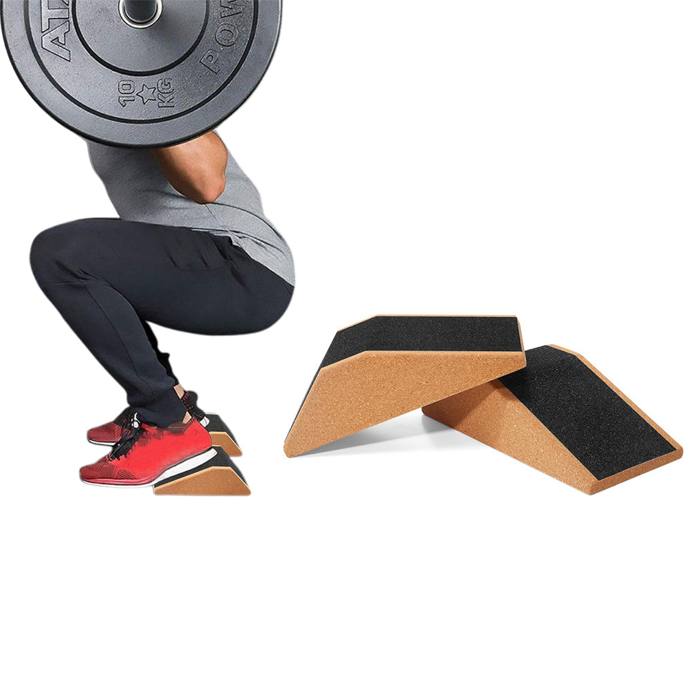 2Pcs Wooden Yoga Squat Wedge Anti-Slip Exercise Block for Pilates Fitness