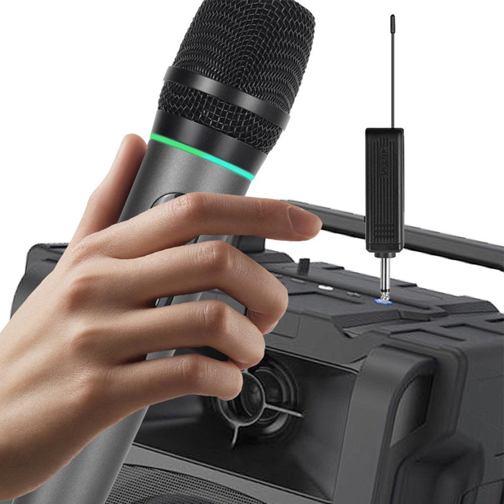 Dual Wireless Rechargeable Microphone Set with Display for Karaoke Weddings DJs Speech & Classroom Use