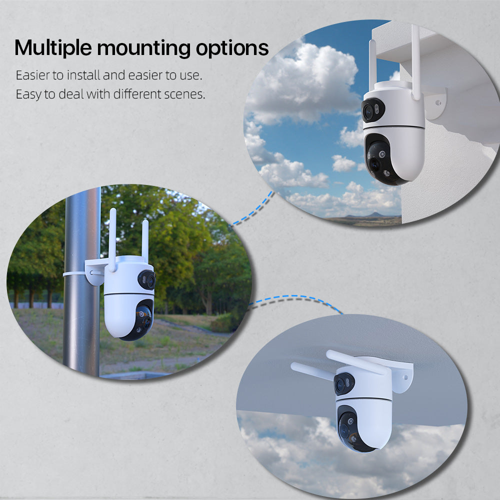 6MP Dual Lens Wireless Security Camera with Night Vision Outdoor Home Surveillance System