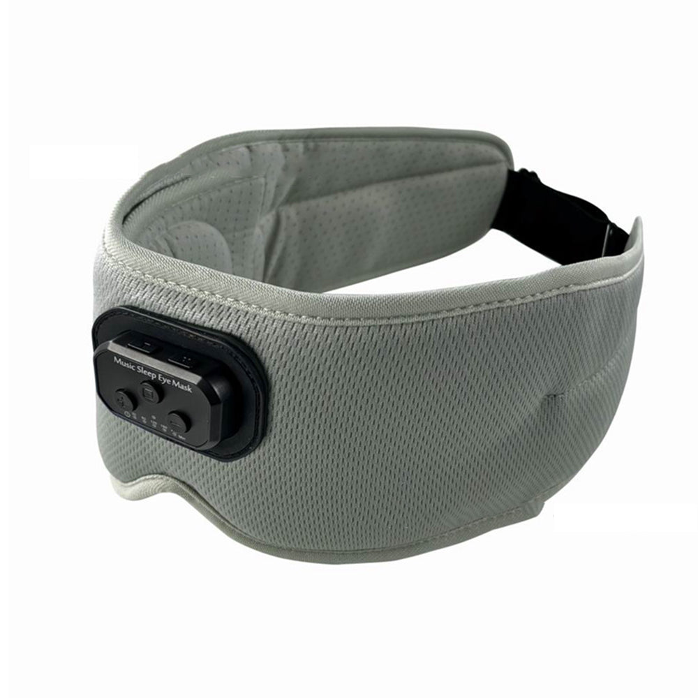 White Noise Bluetooth Sleep Mask Timer & Blackout for Comfortable Sleep Gray