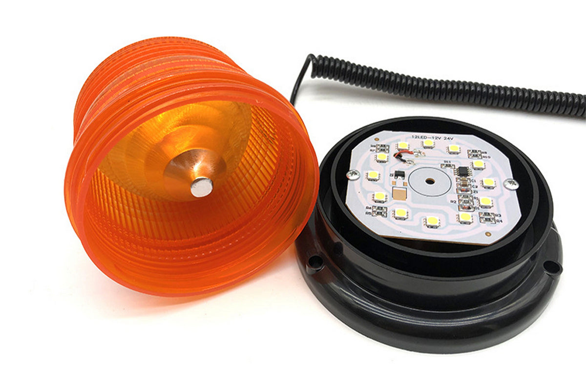 LED Strobe Light 12V-24V LED Warning Safety Flashing Beacon Lights-Yellow