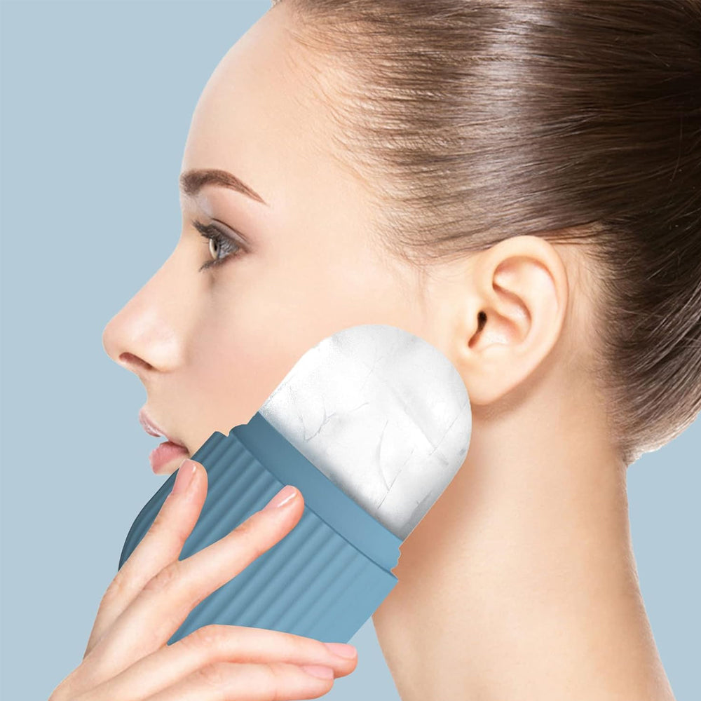 Reusable Ice Facial Roller Silicone Anti Wrinkle Face Massager Eye Facial Beauty Skin Care Tool Blue