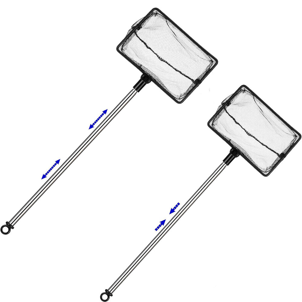 Telescopic Aquarium Fish Nets Rectangle Frame Nylon Tank Scoop