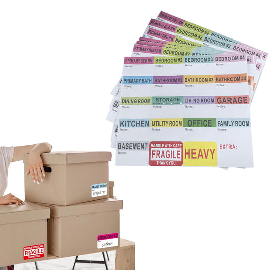 600Pcs Home Moving Packing Box Labels with Writable Notes Areas Colorful Moving Labels