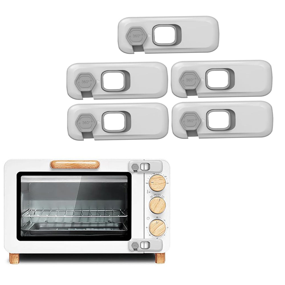 5Pcs Kid Proof Refrigerator Lock Freezer Door Security Lock for Fridge Cabinets Light Grey