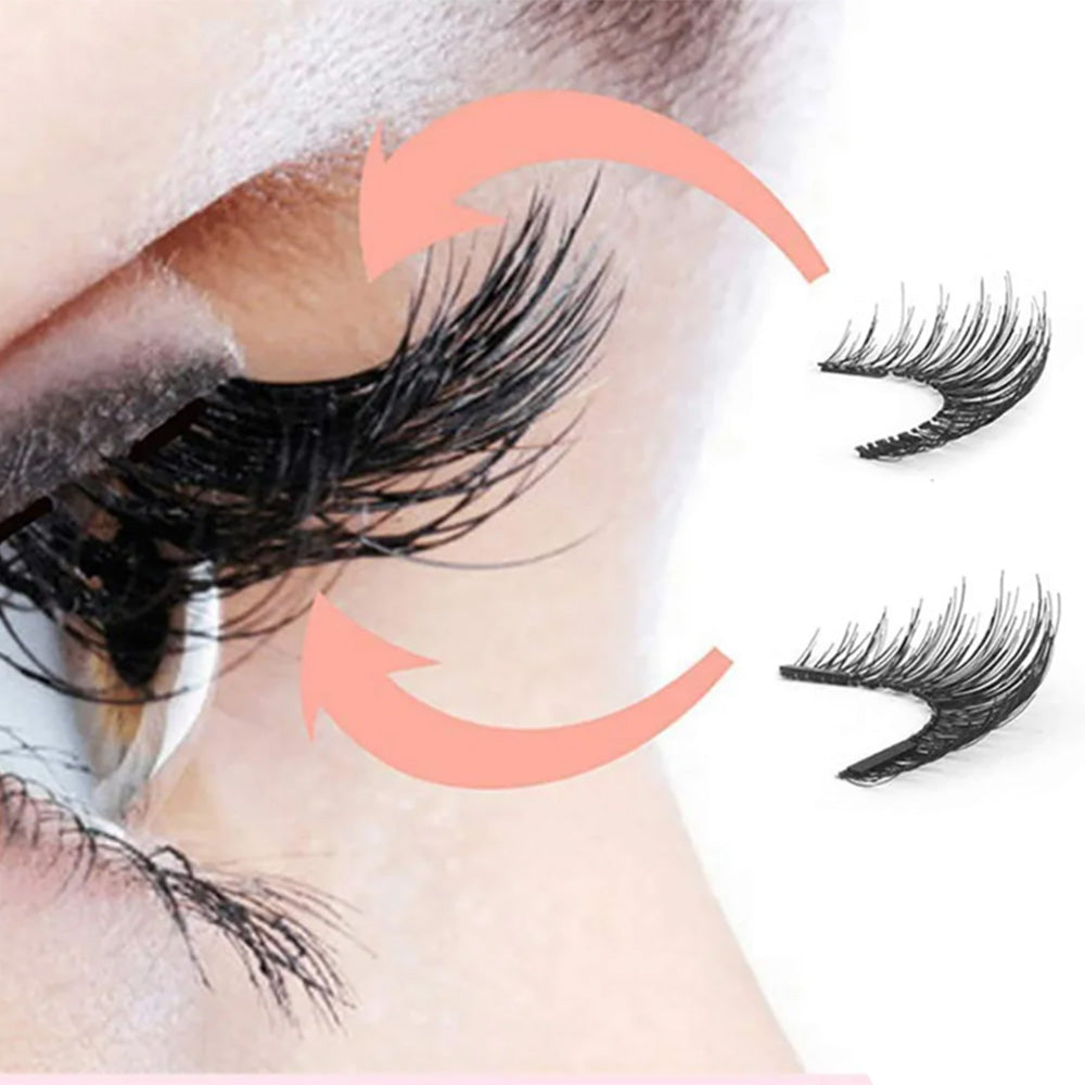 8 Pairs of Reusable Fake Eyelashes with Eyelash Tweezers Easy Attached