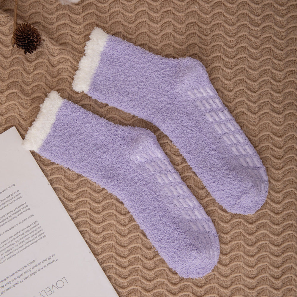 4 Pairs of Anti-Slip Winter Warm Socks with Grips for Women