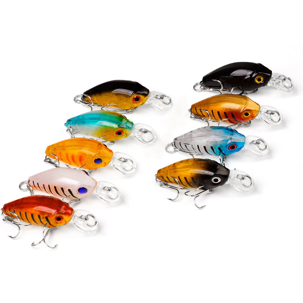 9Pcs Colorful Fishing Lures Small Fake Fishing Bait Freshwater Fishing Tackle Kit for Bass Trout Perch