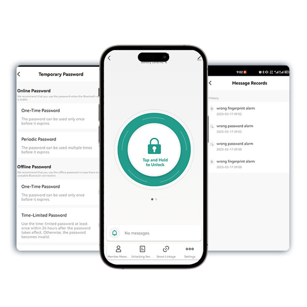 Fingerprint Door Lock APP/Biometric/Passcode/Key Entry Lock Smart Bluetooth Door Knob Handle for Home Room Silver