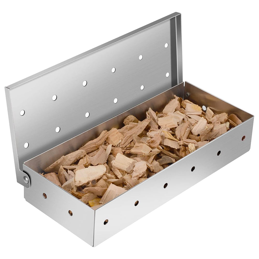 Stainless Steel Smoker Box for Wood Chips Barbecue Meat Smoking Tool Grilling Accessories