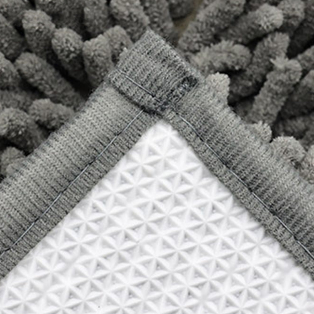 Soft Absorbent Chenille Bath Rug Quick Dry Bath Mat for Bathroom Floor Home Decor Grey