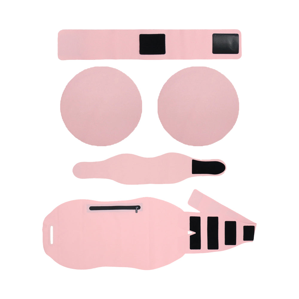 4-Pieces Set Castor Oil Wrap Packs with A Waist Extension Strap Reusable Compress Castor Oil Wrap for Waist Breast and Neck