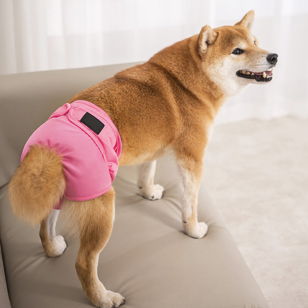 FeMale Dog Diapers Puppy Nappy Wrap Sanitary Pants Physiological Underpants Pink