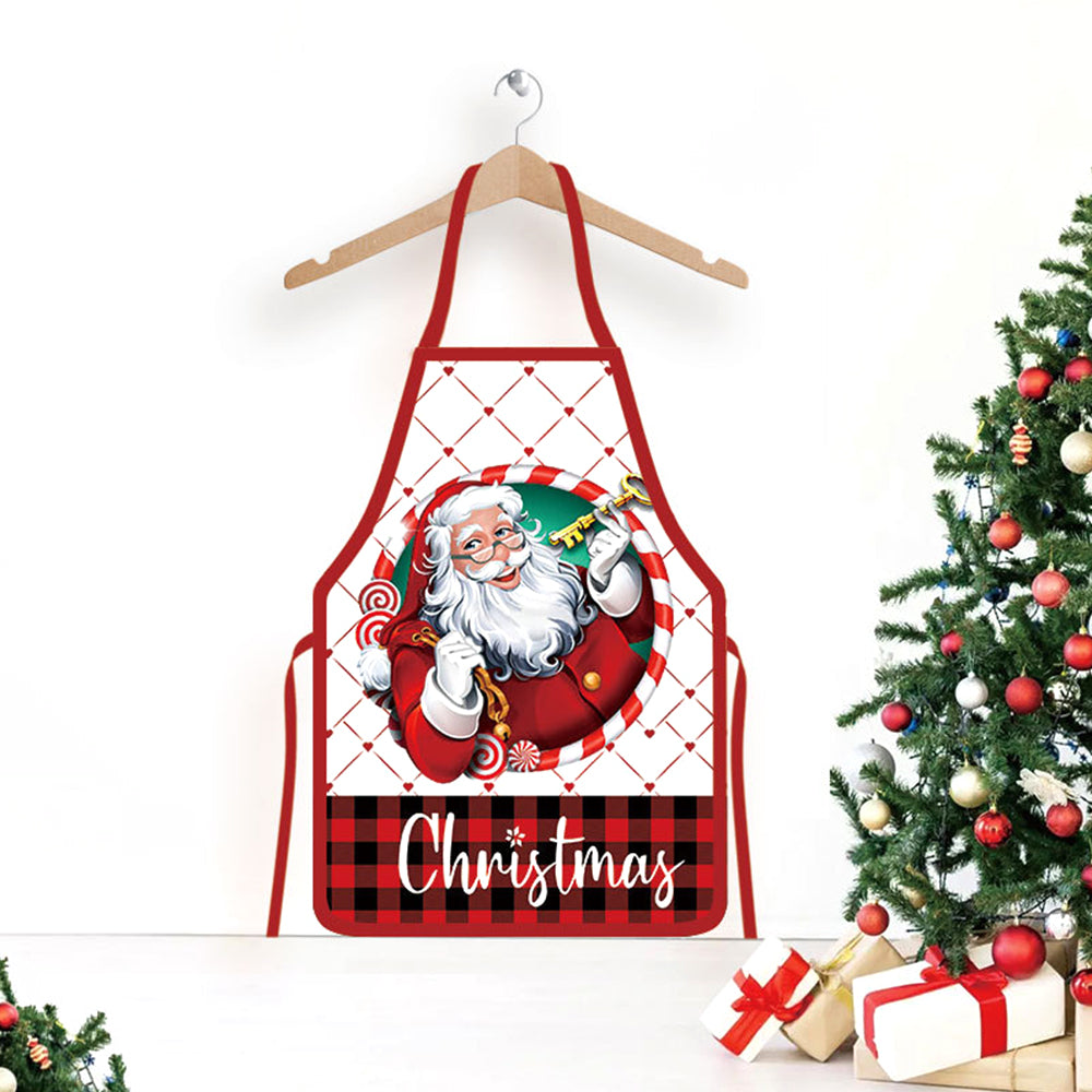Christmas Apron Funny Cartoon Apron Style for Xmas Dinner Party Cooking Baking Barbecue Crafting Style 1
