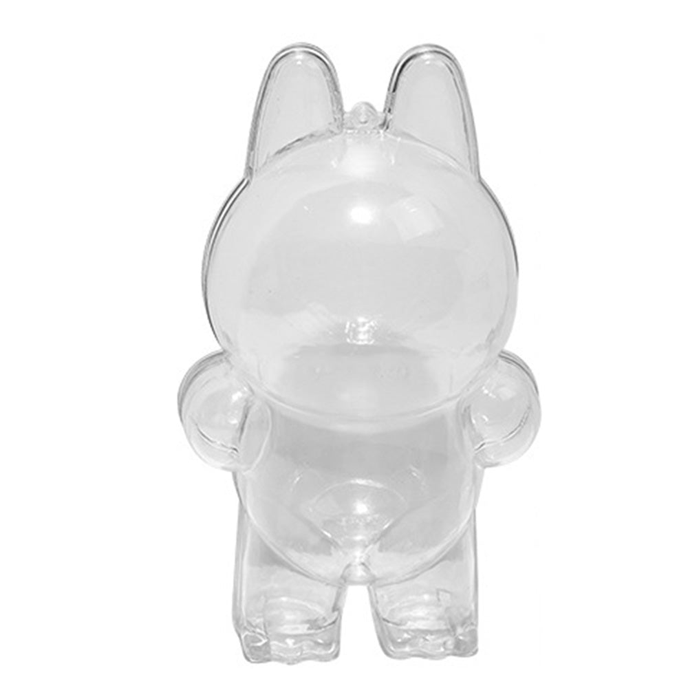 Clear Protective Case for Labubu Figure Dustproof Storage Box with Top Strap Hole for LABUBU Gen 1 Standing Figure