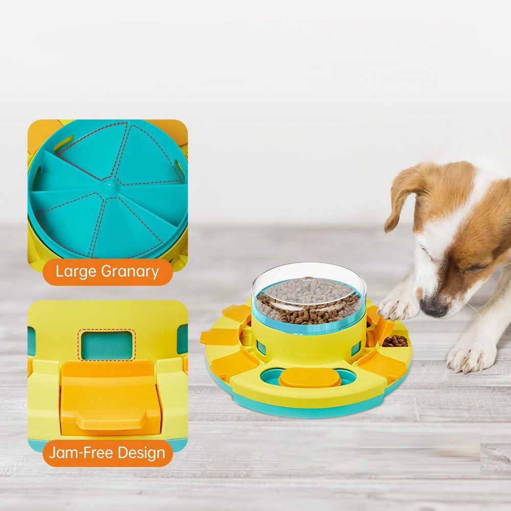 Dog Puzzle Toy Pup Food Treat Feeding Dispenser Training and Entertainment Toy-Blue