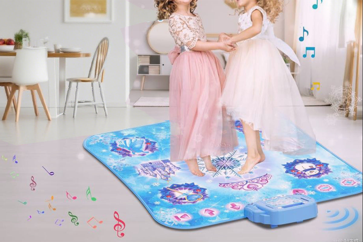 Music Dance Pad Toy  LED Lights Princess Dancing Mat with 8 Button Music Mode