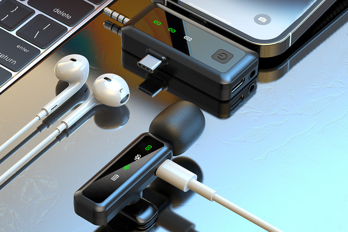 3 in 1 Wireless Lavalier Microphone for iPhone USB-C Microphone for TikTok YouTube Vlog