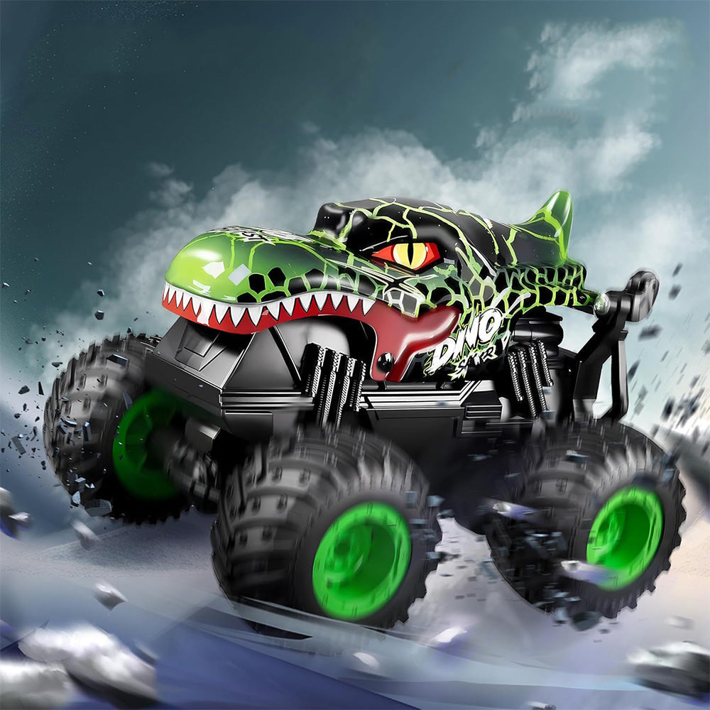1:20 Scale RC Monster Truck Dinosaur Toy Car with Lights and Music Green