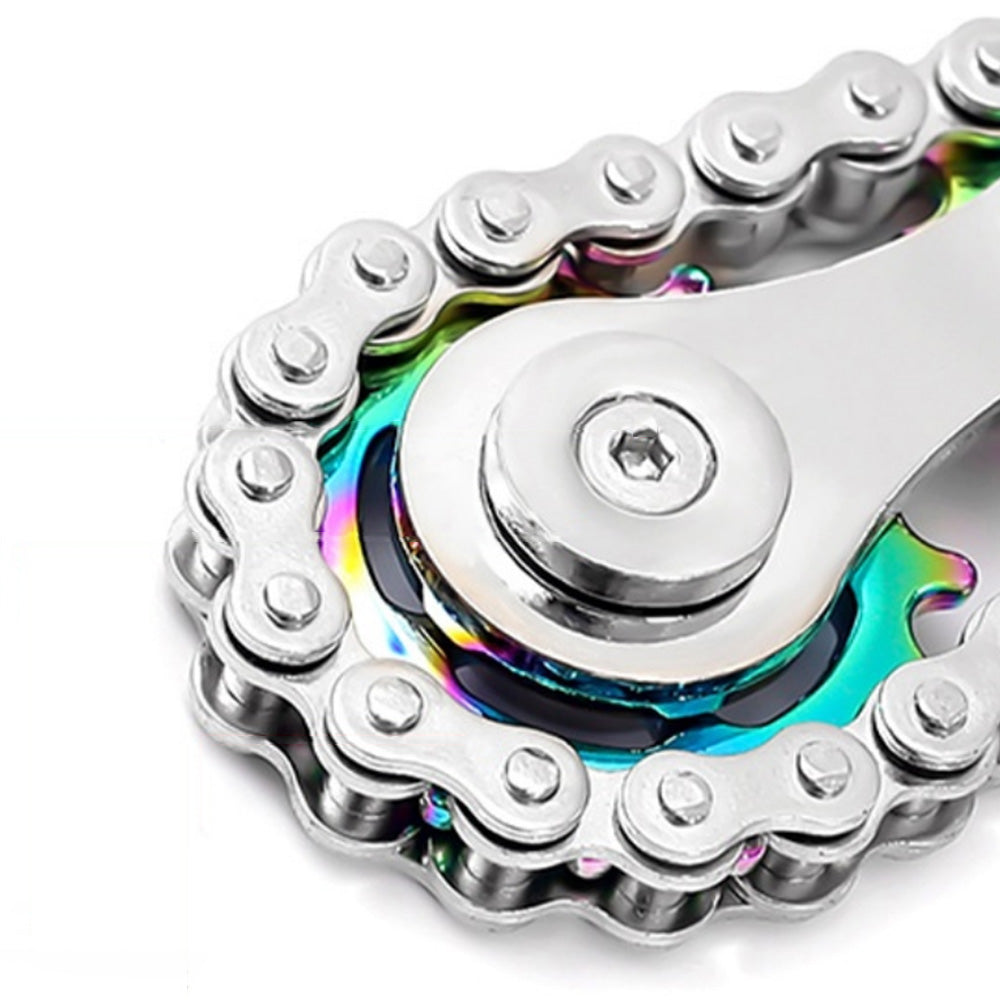 Bike Chain Fidget Toy Metal Spinner Stress Relief Focus Aid Mixture Color