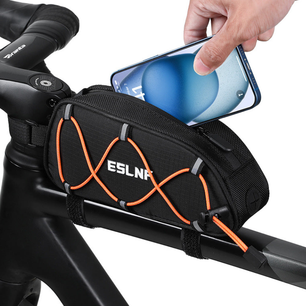 Bike Frame Bag Bicycle  Front Top Tube Storage Bag with Reflective Ropes for Road Cycling