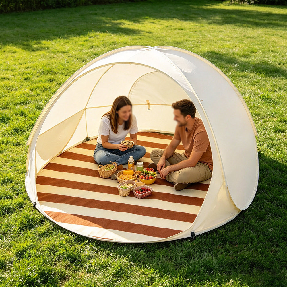Pop Up Sun Shade Beach Tent UPF Protection Mini Canopy - Beige
