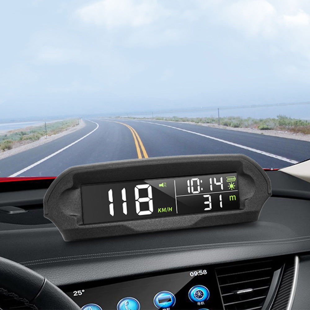Wireless Car HUD HEAD-UP DISPLAY Universal GPS Solar Panel Digital Speedometer