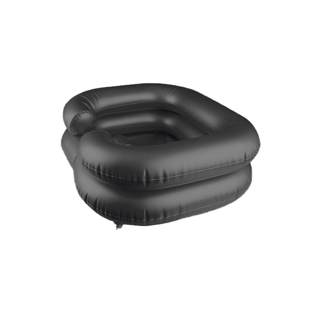Inflatable Shampoo Basin Portable Hair Washing Tub for Haircut Dye Hair Wash Black