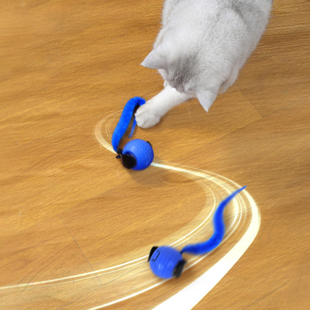 Automatic Cat Rolling Ball Interactive Pet Toy with Multiple Motion Modes for Pet Cats Dogs Blue