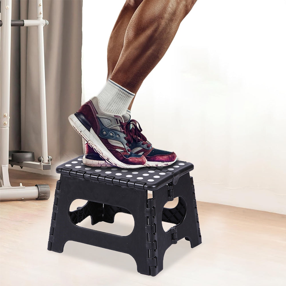 Folding Step Stool Portable Lightweight Stool for Adult Kids Black