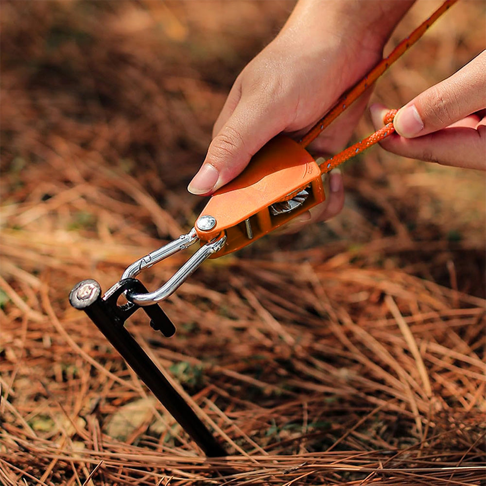 5M Adjustable Fast Release Pulley Camping Rope Camping Tent Guy Line for Canopy Orange