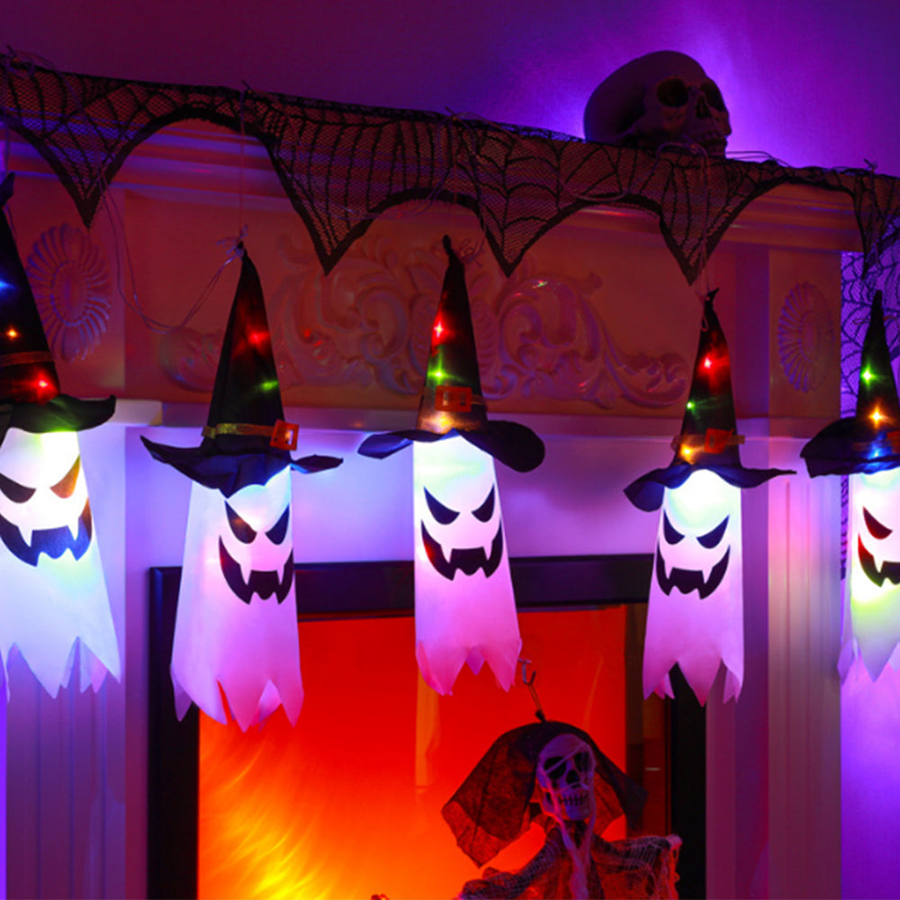 3M Halloween String Light Hanging Ghost Hat Lamp Prop Party Decor White