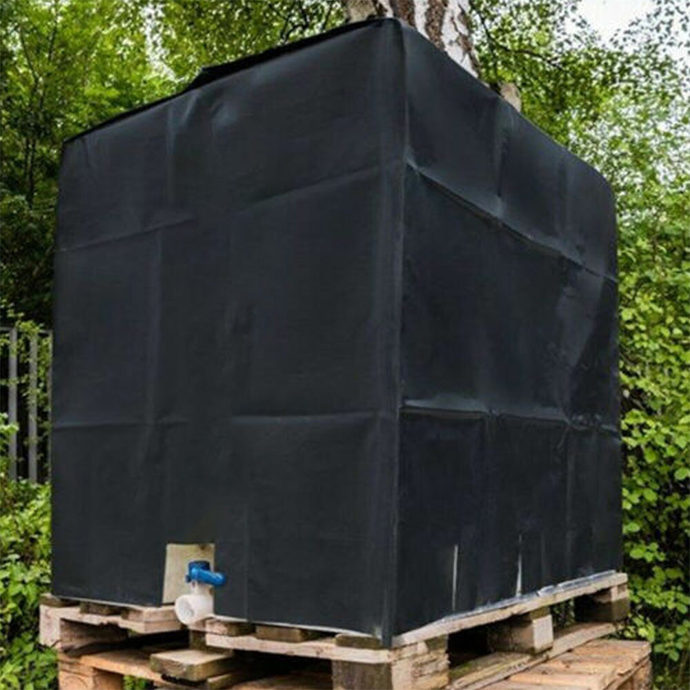 Weather Resistant Protective Cover for 1000L IBC Tank Black