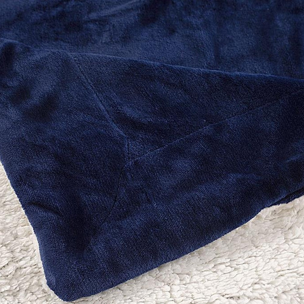 Soft Double-Sided Throw Blanket  Fuzzy Warm Reversible Blanket for Couch Bed Sofa Navy