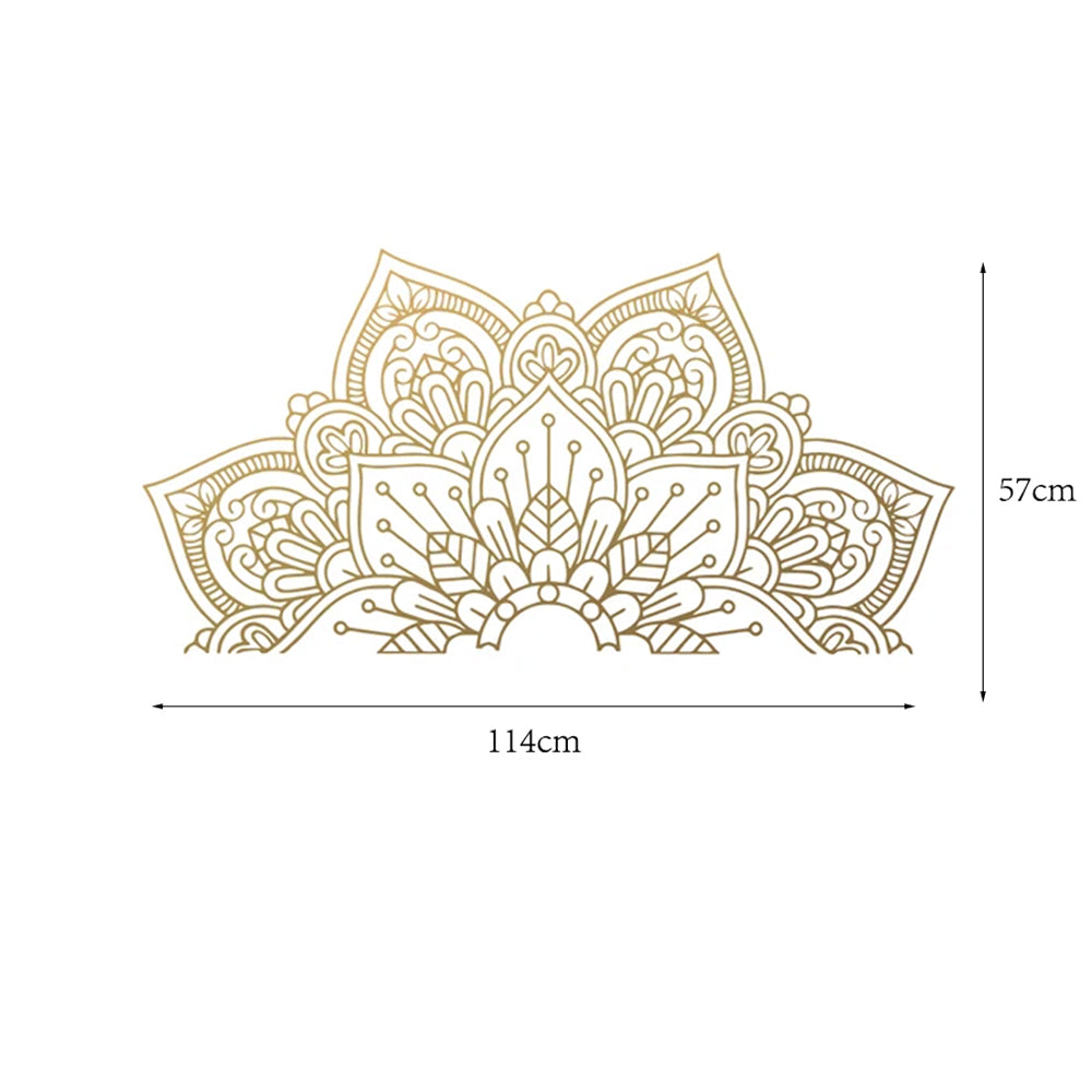 Half Mandala Decals Wall Sticker Home Rooms Yoga Art Decor Gold