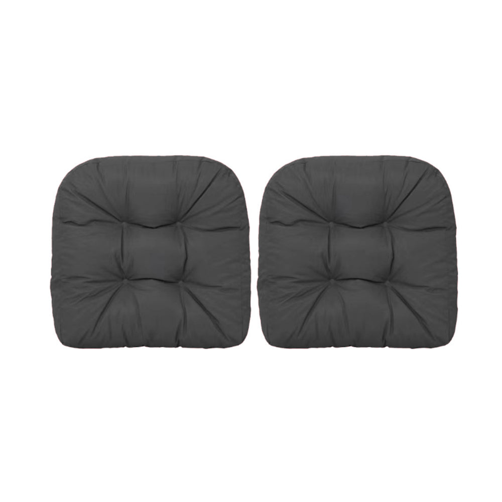 2Pcs Dining Chair Cushions Office Chair Seat Pad Backrest Pad Dark Grey