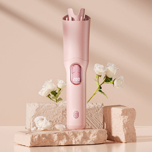 Automatic Curling Iron with 3 Temperatures Curling Iron 2-Way Rotation for Hair Styling Pink