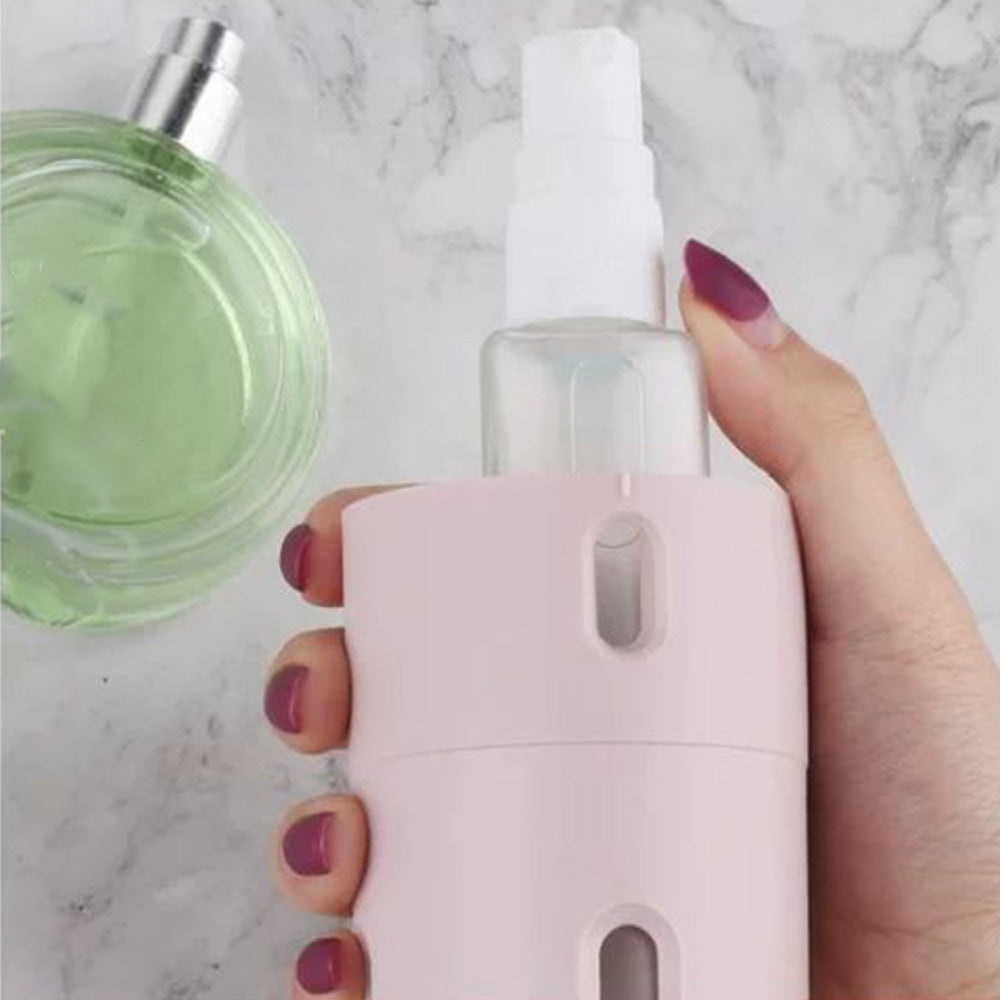 4 in 1 Refillable Travel Cosmetic Dispenser Bottle Set - Pink
