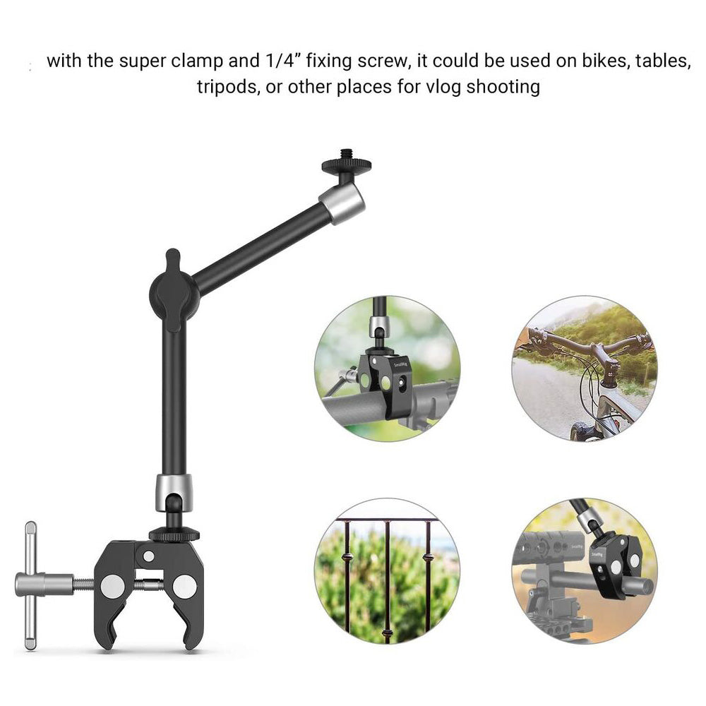 11 Inches Adjustable Articulating Arm with Clamp for SLR Camera LCD Monitor