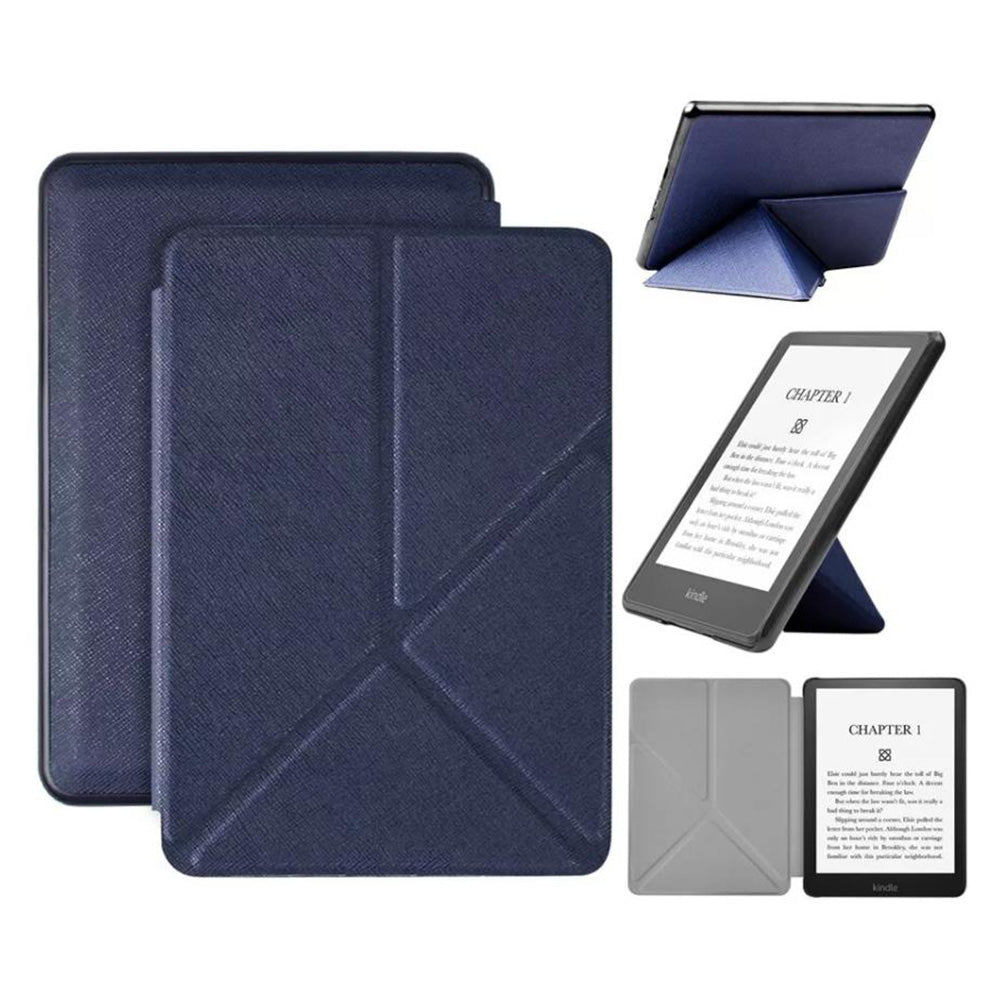 Origami Smart Folding Folio Case Cover for Kindle Paperwhite 5 11th Gen Dark Blue