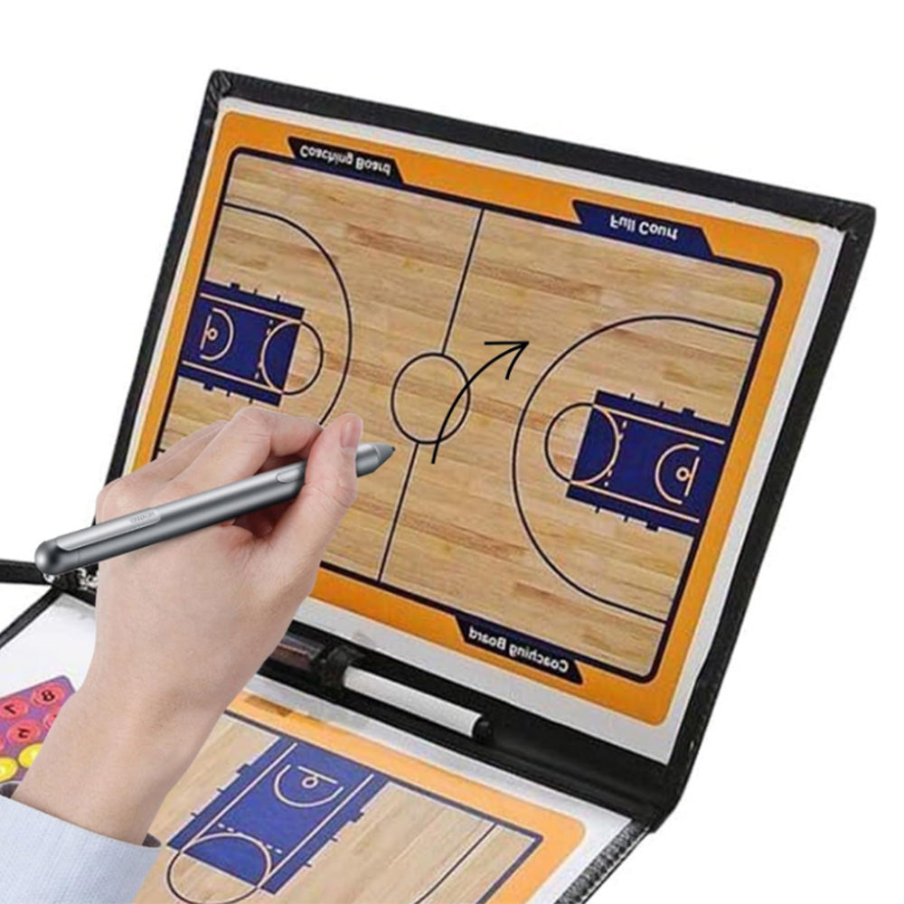 Dry-Erase Basketball Coaching Tactics Clipboard Set Folding Strategy Board Training Aids